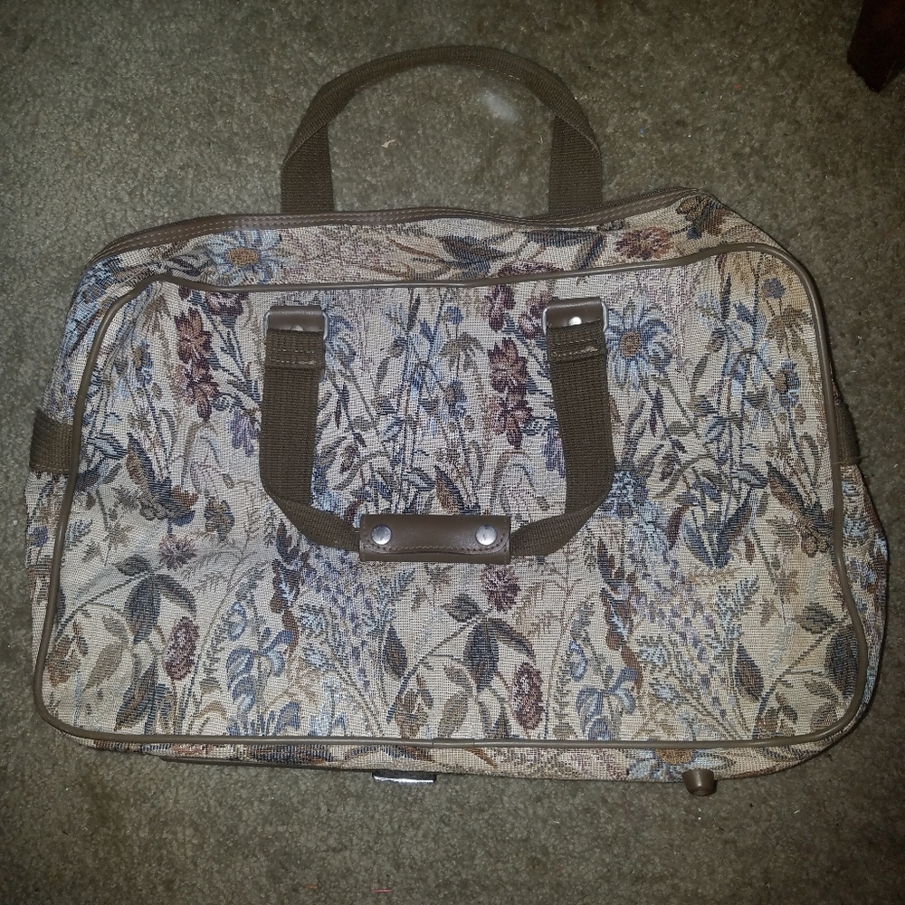 Vintage Jordache Floral Overnight Travel Bag - Picture 2 of 5
